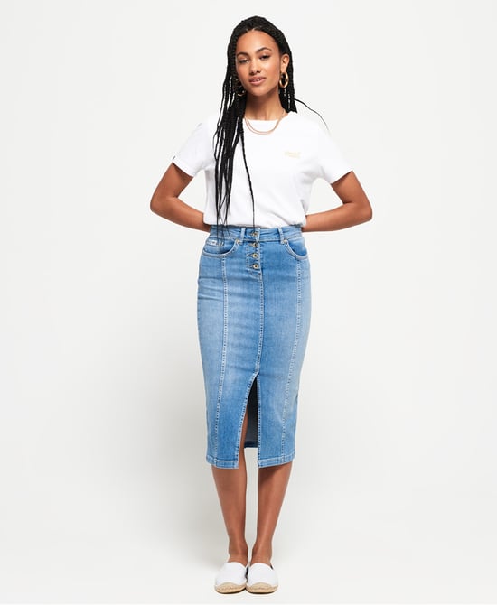 Superdry Denim Midi Pencil Skirt