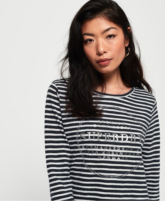 Superdry Stripe Lace Graphic Top