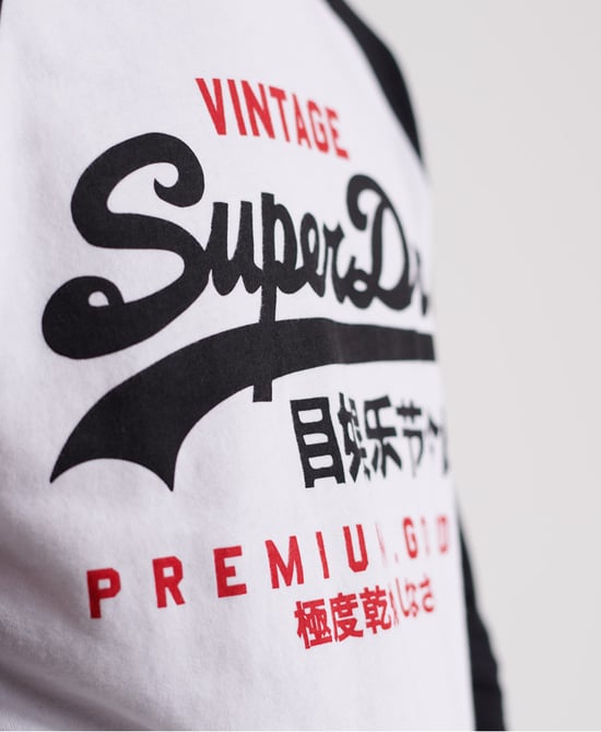 Superdry Vintage Logo Tri Colour Raglan Long Sleeve T-Shirt