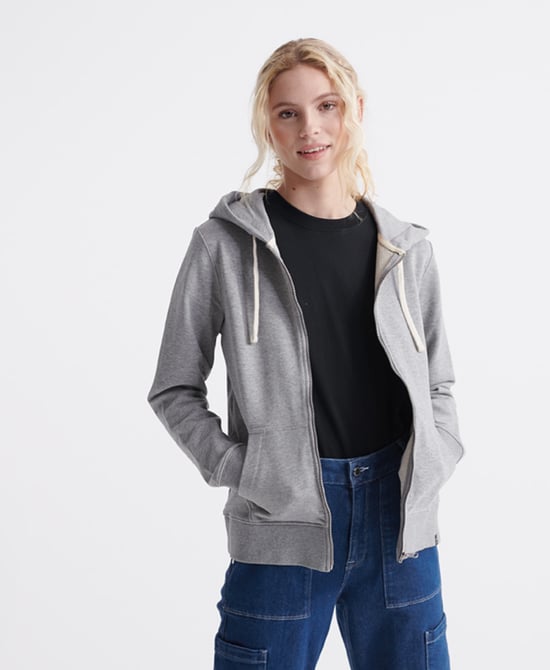 Superdry Organic Cotton Standard Label Loopback Zip Hoodie