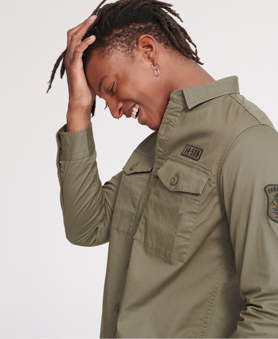 Superdry Core Military Patched Long Sleeved Shirt