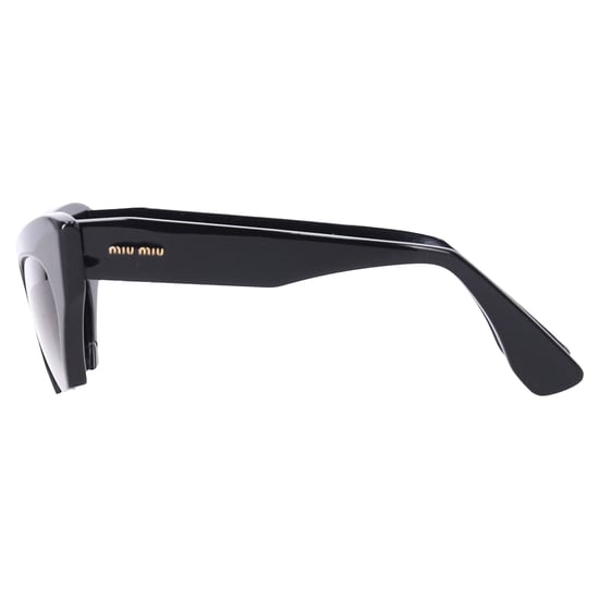 Miu Miu SMU 10OS Semi Rimless Katteoog Zonnebril in Zwart Acetaat - Image 3