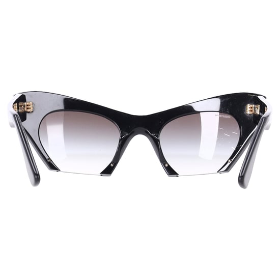 Miu Miu SMU 10OS Semi Rimless Katteoog Zonnebril in Zwart Acetaat - Image 4