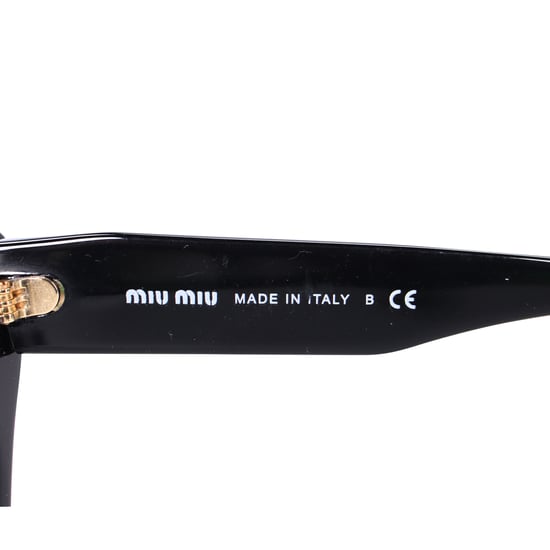 Miu Miu SMU 10OS Semi Rimless Katteoog Zonnebril in Zwart Acetaat - Image 5