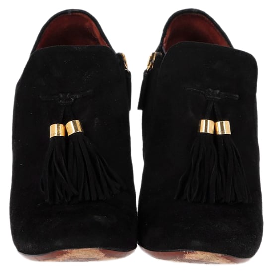 Gucci Mischa Enkellaarsjes met Franje in Zwart Suède - Image 2