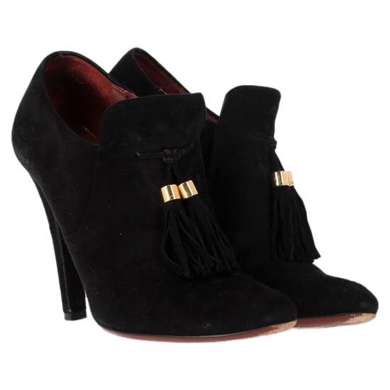 Gucci Mischa Enkellaarsjes met Franje in Zwart Suède - Image 4