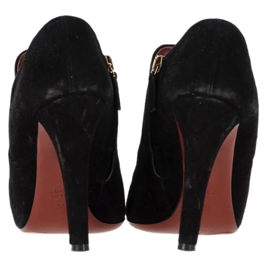 Gucci Mischa Enkellaarsjes met Franje in Zwart Suède - Image 5