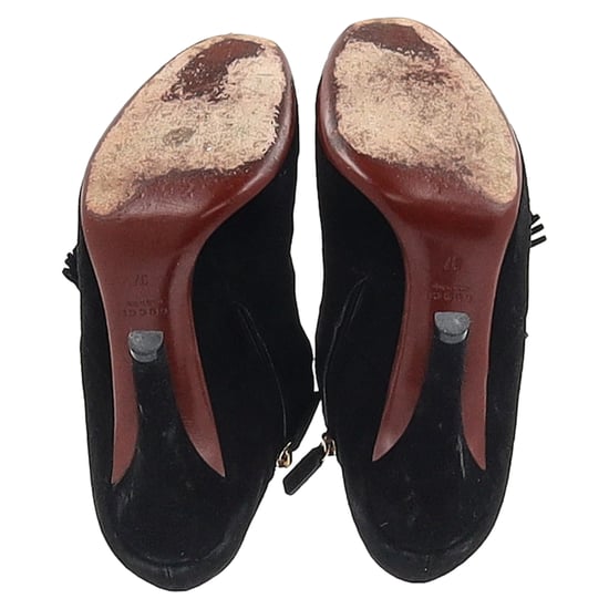Gucci Mischa Enkellaarsjes met Franje in Zwart Suède - Image 6