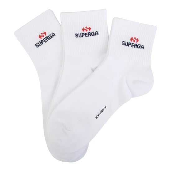 Superga Enkel sokken met logo voor volwassenen (pak van 3) (Wit) - Image 1