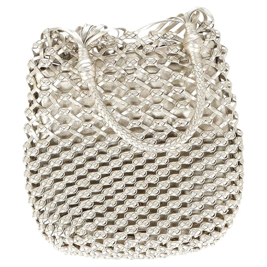 Miu Miu Woven Effect Schoudertas in Zilverkleurig Leer - Image 2