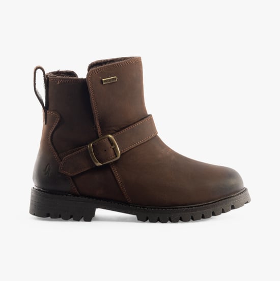 Hush Puppies Wakely Dames Leren Bruine Laarzen - Image 1