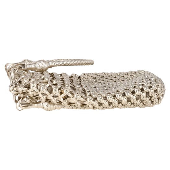 Miu Miu Woven Effect Schoudertas in Zilverkleurig Leer - Image 4
