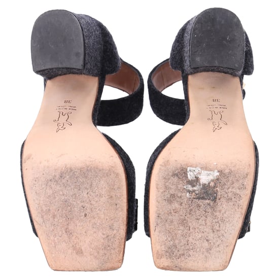 Marni Vilt Kristallen Versierde Enkelband Sandalen in Grijs Wol - Image 6