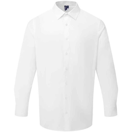 Premier Recyclight poplin overhemd met lange mouwen voor heren (Wit) - Image 1