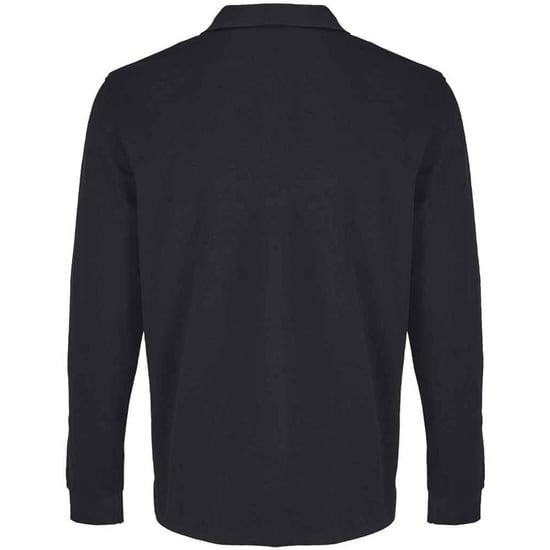 SOLS unisex volwassen piqué poloshirt met lange mouwen (Zwart) - Image 2