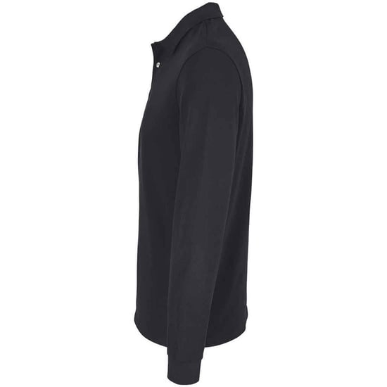 SOLS unisex volwassen piqué poloshirt met lange mouwen (Zwart) - Image 3