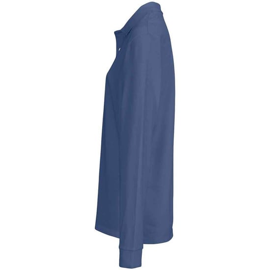 SOLS unisex volwassen piqué poloshirt met lange mouwen (Denim) - Image 3