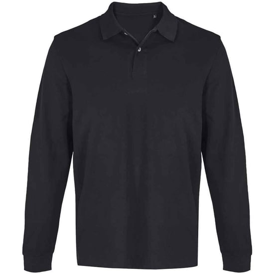 SOLS unisex volwassen piqué poloshirt met lange mouwen (Zwart) - Image 1
