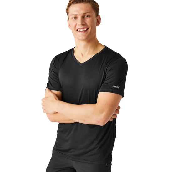 Regatta Heren Fingal V Hals T-shirt (Zwart) - Image 4