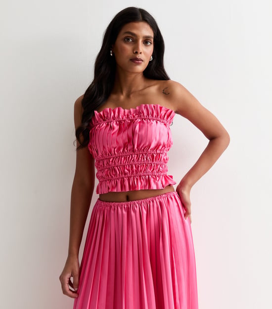 Roze Bandeau Top met Ruches - Image 3