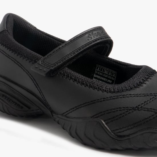 VELOCITY POUTY Meisjes Leren School schoenen Zwart - Image 6