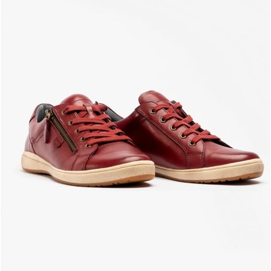 CAREN 12 Dames Leren Sneakers Bordeaux - Image 2