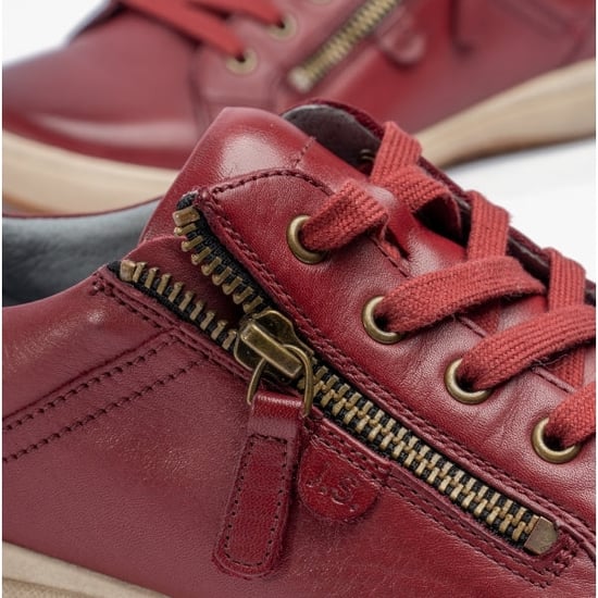 CAREN 12 Dames Leren Sneakers Bordeaux - Image 3