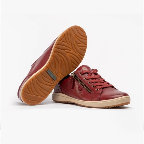 CAREN 12 Dames Leren Sneakers Bordeaux - Image 5