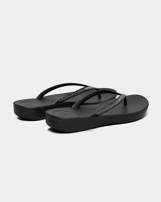 FitFlop Iqushion Sparkle Rubberen Dames Zwarte Flip-Flops - Image 3