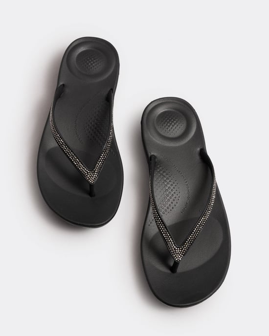 FitFlop Iqushion Sparkle Rubberen Dames Zwarte Flip-Flops - Image 6