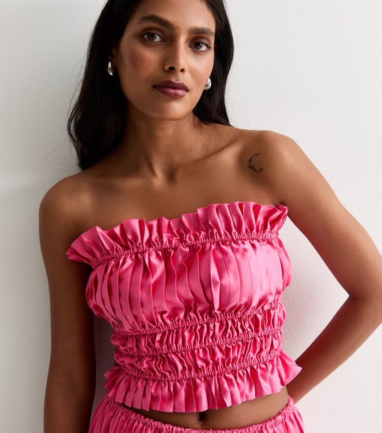 Roze Bandeau Top met Ruches - Image 2