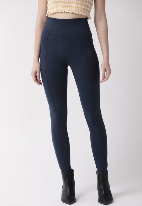 M&S Magic Shaping High Waisted Tummy Control Legging in Navy - Image 1