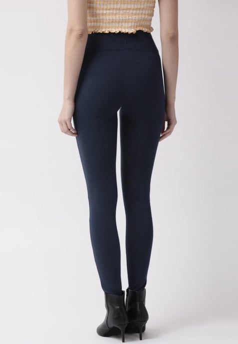 M&S Magic Shaping High Waisted Tummy Control Legging in Navy - Image 2