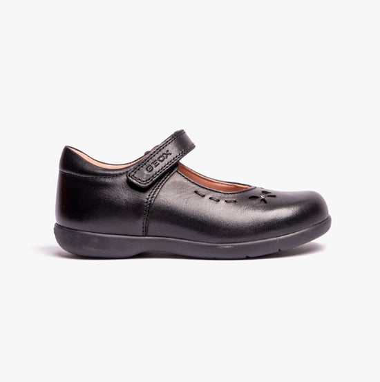 NAIMARA G A Meisjes Leren Klittenband School Schoenen Zwart - Image 1