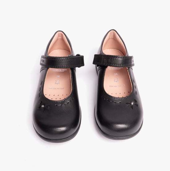 NAIMARA G A Meisjes Leren Klittenband School Schoenen Zwart - Image 5