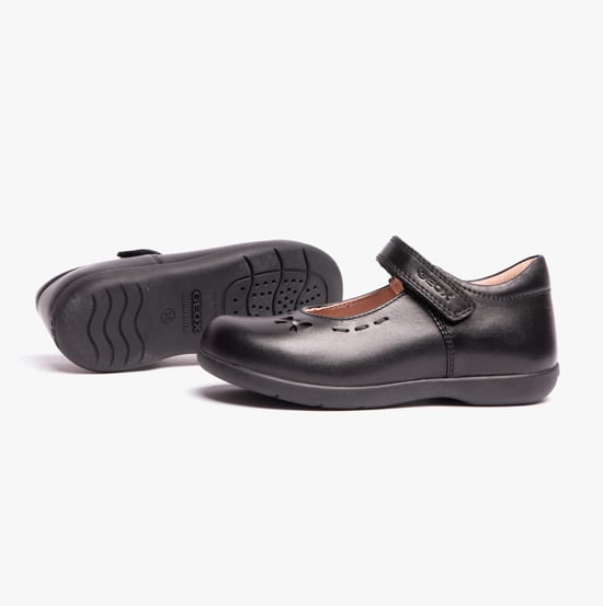 NAIMARA G A Meisjes Leren Klittenband School Schoenen Zwart - Image 3