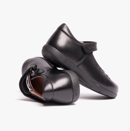 NAIMARA G A Meisjes Leren Klittenband School Schoenen Zwart - Image 2