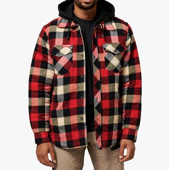 Hard Yakka QUILTED FLANNEL Heren Shirt Jack Rood - Image 1