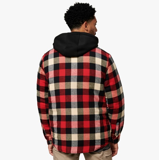 Hard Yakka QUILTED FLANNEL Heren Shirt Jack Rood - Image 3
