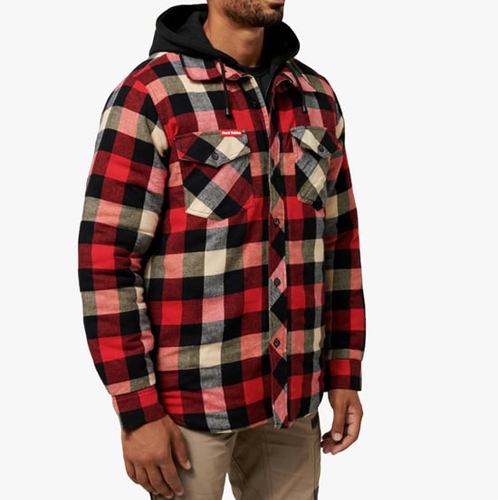 Hard Yakka QUILTED FLANNEL Heren Shirt Jack Rood - Image 2