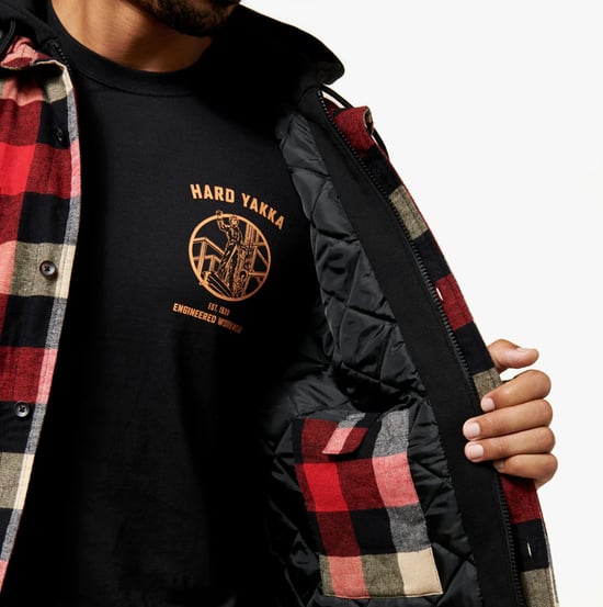 Hard Yakka QUILTED FLANNEL Heren Shirt Jack Rood - Image 4