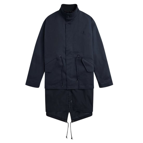 Fred Perry dubbellaags gearceerd marineblauw jack - Image 1