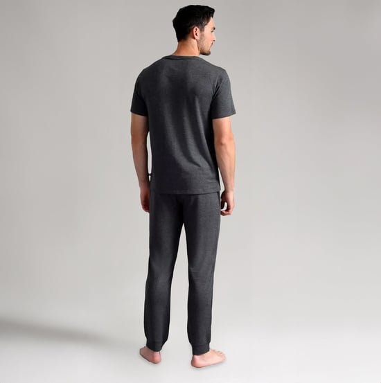 Heren Ted Baker Pyjama Broek | Ademend Casual Lange Pyjama Joggingbroeken met Zakken - Antraciet - Image 3