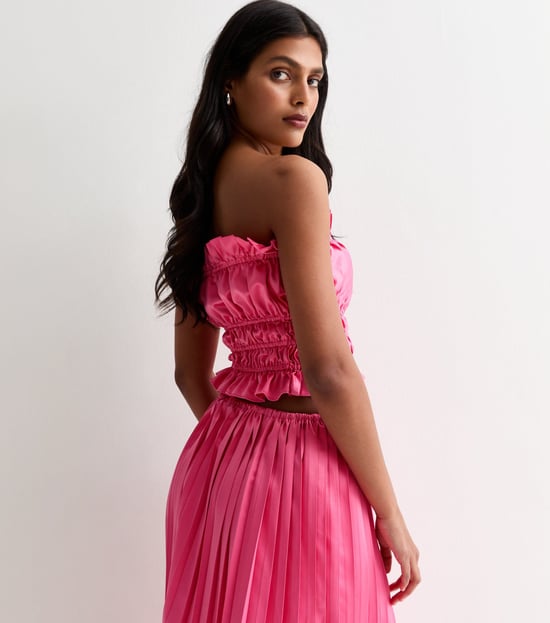 Roze Bandeau Top met Ruches - Image 4