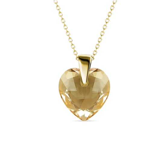 Kristallen Hart Hangers - Goud en Amber - Image 1
