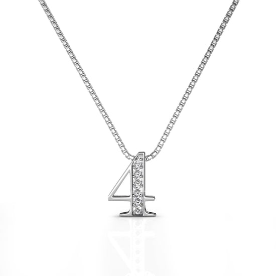 Nummer 4 hangers - Zilver en kristal - Image 1