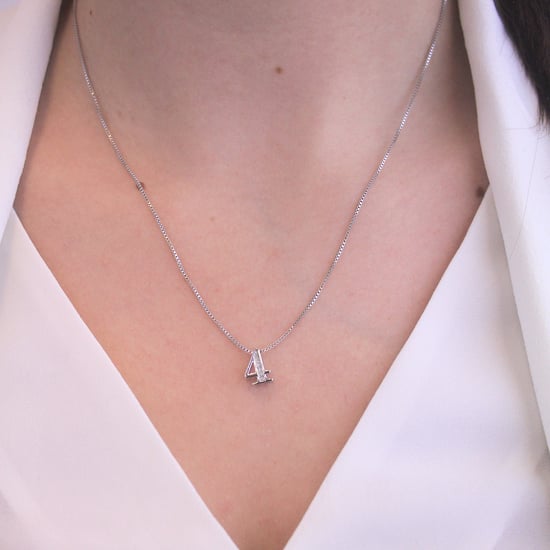Nummer 4 hangers - Zilver en kristal - Image 2