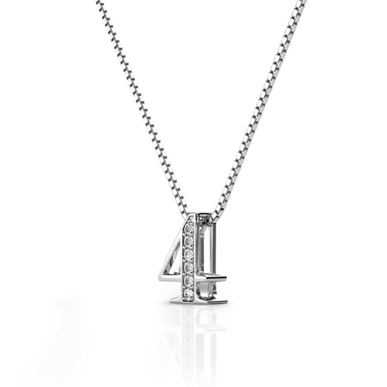 Nummer 4 hangers - Zilver en kristal - Image 3