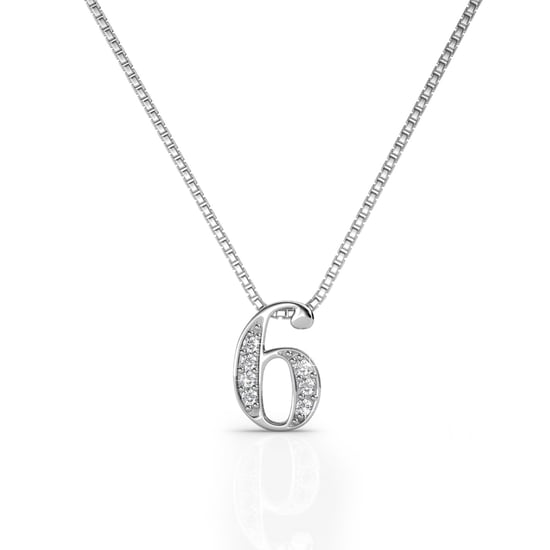 Nummer 6 hangers - Zilver en kristal - Image 1