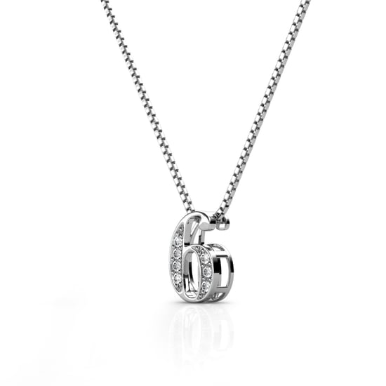 Nummer 6 hangers - Zilver en kristal - Image 3